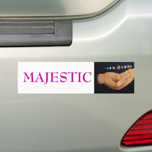 P1000304, MAJESTISCH BUMPERSTICKER (Op auto)