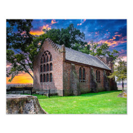 P1010074-Jamestown, VA, Oude Kerk van de nederzett Foto Afdruk