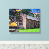 P1010074-Jamestown, Virginia Oude Kerk Canvas Afdruk (Insitu (Houten vloer))