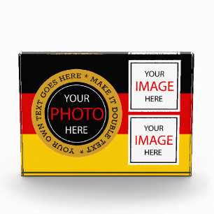 P1: Duitse vlag Photo Block & Duitsland glazen lij Fotoblokken