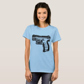 p22 pistool vuurwapenstencil grafisch t-shirt (Voorkant volledig)