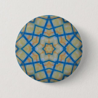 P25C Unieke Blauwe Gele Kleurrijke Abstracte Manda Ronde Button 5,7 Cm
