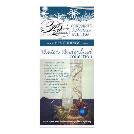 P2 Bruiloften Winter Wonderland Decoratie Pakket Reclamekaart (Voorkant)