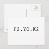 P2, YO, K2 BRIEFKAART (Voorkant / Achterkant)