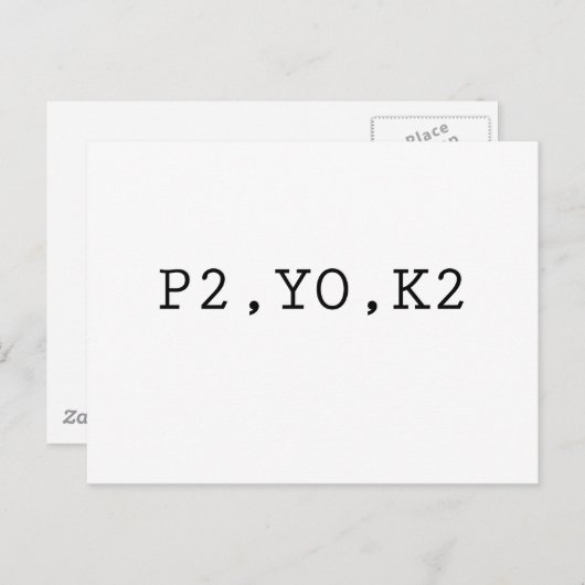 P2, YO, K2 BRIEFKAART (Voorkant / Achterkant)