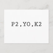 P2, YO, K2 BRIEFKAART (Voorkant)