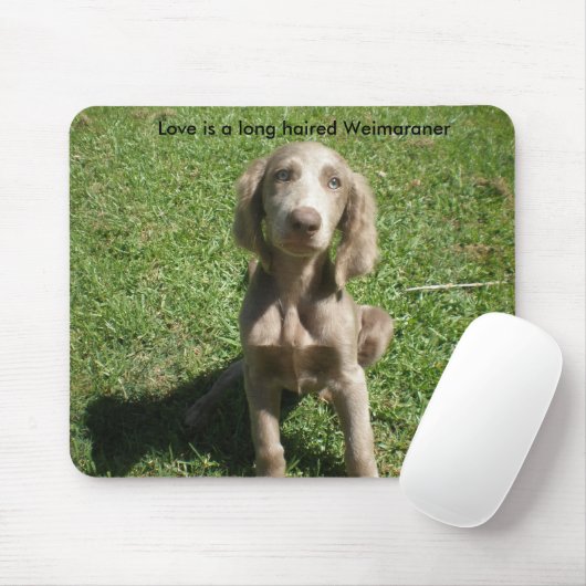 P3091298, Love is a long-haring Weimaraner Muismat (Met muis)
