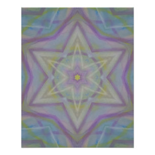 P32C Unieke Kleurrijke Abstract Ster Mandala Perfect Poster