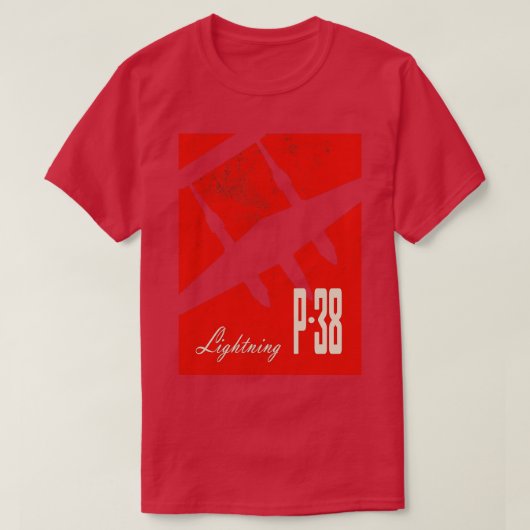 P38 Lightning WW2 jachtvliegtuig T-shirt (Design voorkant)