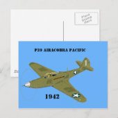 P39 Airacobra Pacific, 1942 Briefkaart (Voorkant / Achterkant)