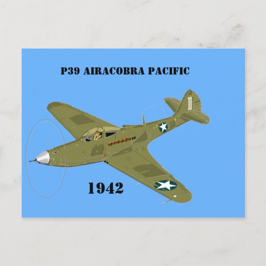 P39 Airacobra Pacific, 1942 Briefkaart (Voorkant)