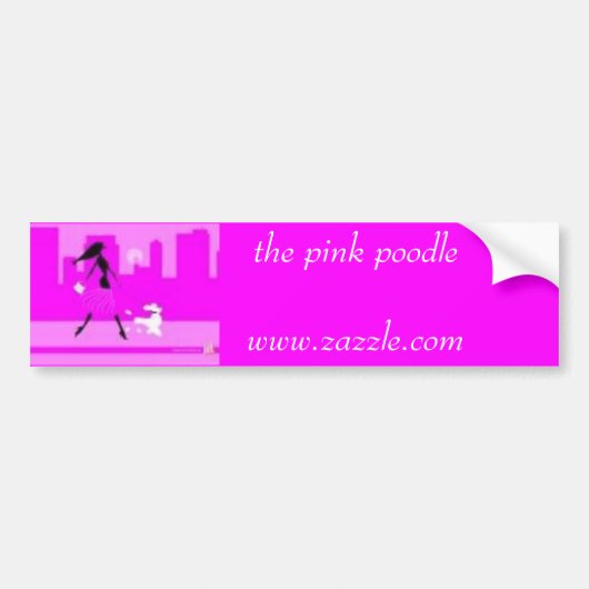p3, de roze poedelwww.zazzle.com bumpersticker (Voorkant)