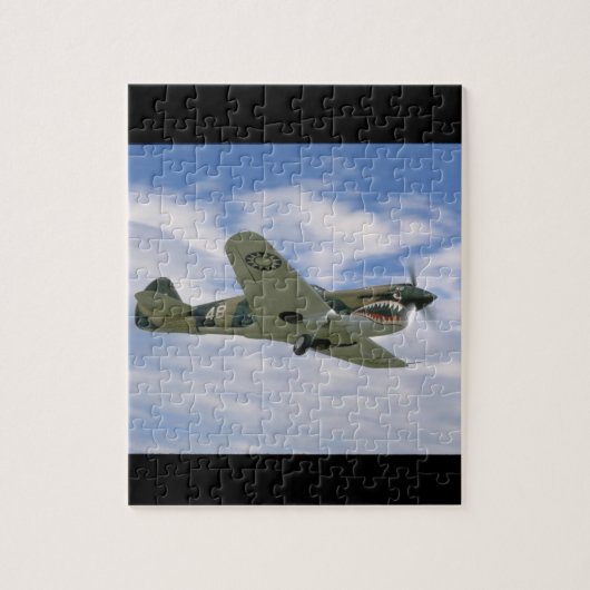 P40 Curtis W/ Fierce Face, Flying_WWII Planes Legpuzzel (Verticaal)