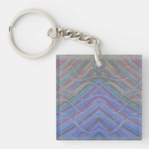 P40M Unieke Kleurrijke Abstracte Kunst Sleutelhanger