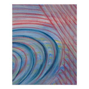 P43 Blauw Rood Geel Kleurrijk Abstract Kunst Perfect Poster