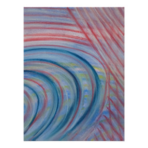 P43 Blauw Rood Geel Kleurrijk Abstract Kunst Perfect Poster