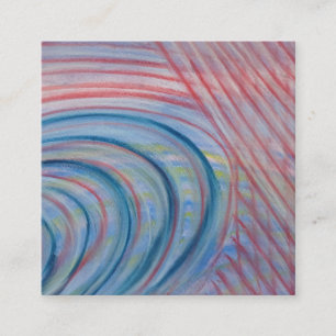 P43 Blauw Rood Geel Kleurrijk Abstract Kunst Vierkante Visitekaartje