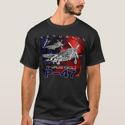 P47 Thunderbolt Republic World War II Fighter T-shirt (Voorkant)