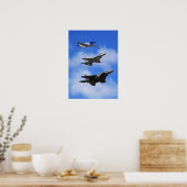 P51 F16 F15 in formatie Poster (Keuken)