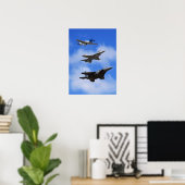 P51 F16 F15 in formatie Poster (Thuiskantoor)