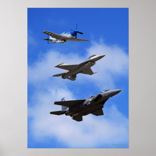 P51 F16 F15 in formatie Poster (Voorkant)