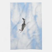 P51 mosterang in de vlucht theedoek (Verticaal)