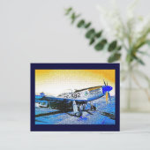"P51 Mustang" © 2009 S.J. Briefkaart (Staand voorkant)