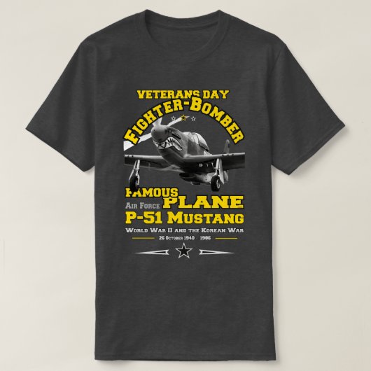 P51 MUSTANG Gevechtsbommenwerper 1 T-shirt (Design voorkant)