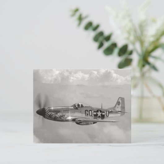 P51 Mustang 'Grim Reaper' Briefkaart (Staand voorkant)