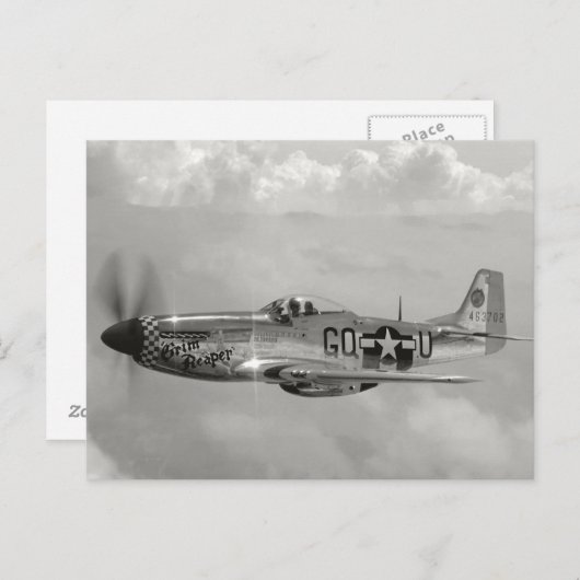 P51 Mustang 'Grim Reaper' Briefkaart (Voorkant / Achterkant)