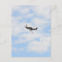 P51 Mustang in vlucht Briefkaart