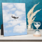 P51 Mustang in vlucht Fotoplaat (Zijkant)