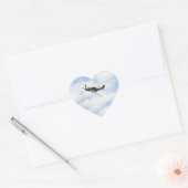 P51 Mustang in vlucht Hart Sticker (Envelop)