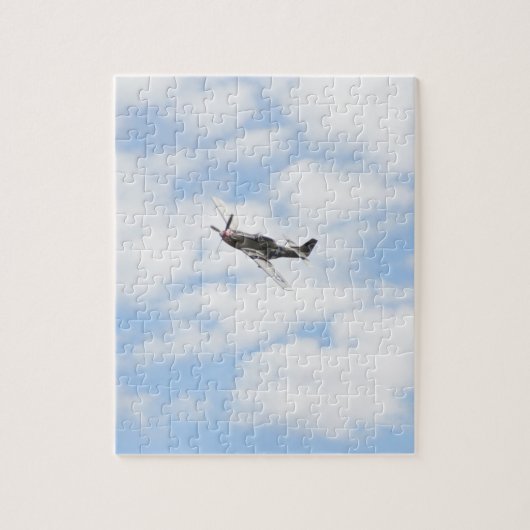 P51 Mustang in vlucht Legpuzzel (Verticaal)