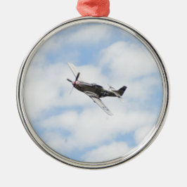 P51 Mustang in vlucht Metalen Ornament