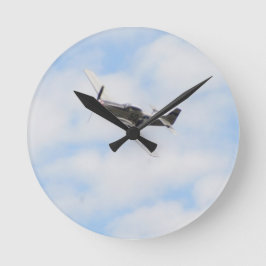P51 Mustang in vlucht Ronde Klok