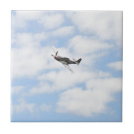 P51 Mustang in vlucht Tegeltje