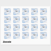 P51 Mustang in vlucht Vierkante Sticker (Vel)