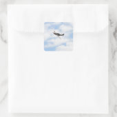 P51 Mustang in vlucht Vierkante Sticker (Tas)