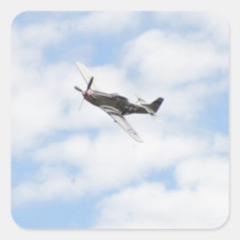 P51 Mustang in vlucht Vierkante Sticker