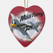P51 Mustang Keramisch Ornament (Links)
