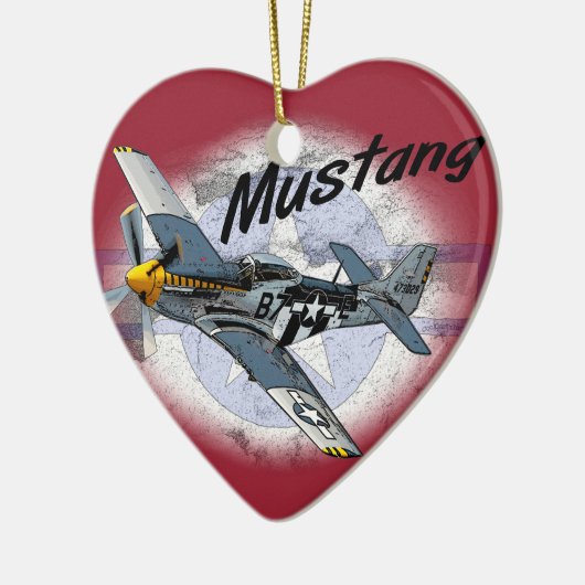 P51 Mustang Keramisch Ornament (Links)
