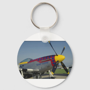 P51 Mustang, neushoorn/propeller met neuskunst Sleutelhanger