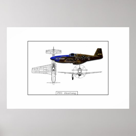 P51 Mustang Poster (Voorkant)