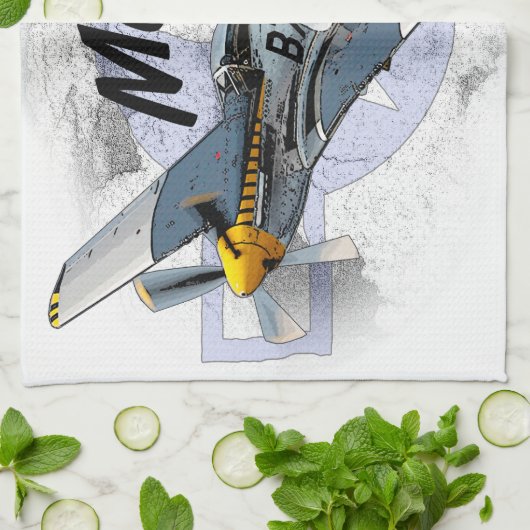 P51 Mustang Theedoek (Gevouwen)