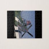 P51 Mustang, Uitzicht achteraan.(vlag)_WWII Planes Legpuzzel (Horizontaal)