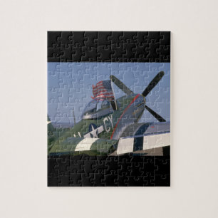 P51 Mustang, Uitzicht achteraan.(vlag)_WWII Planes Legpuzzel