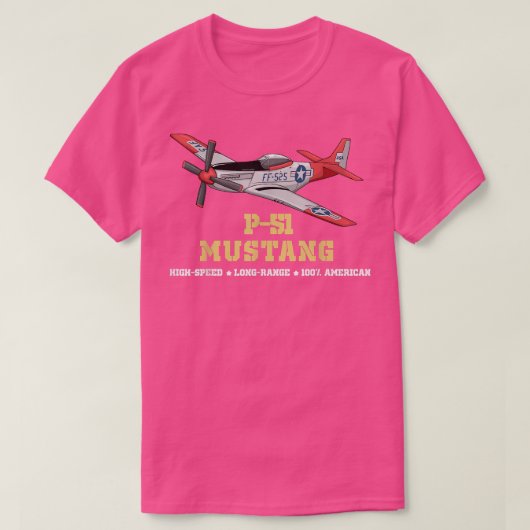 P51 Mustang Wereldoorlog II Boomber T T-shirt (Design voorkant)
