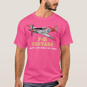 P51 Mustang Wereldoorlog II Boomber T T-shirt