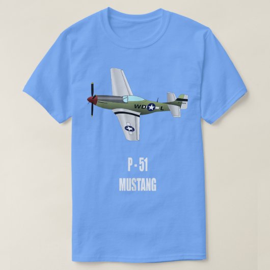 P51 MUSTANG WORLD WAR II MILITARY AIRPLANE SHIRT (Design voorkant)